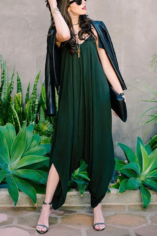 Solid Slip Harem Jumpsuit