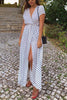 Polka Dot Wrap Maxi Dress
