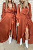 Deep V Neck Strapped High Slit Maxi Dress