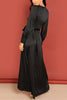 Deep V Neck Strapped High Slit Maxi Dress