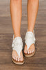 Buckle Flip-Flops Canvas Flat Heel Sandals
