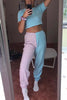 Color Block Elastic Joggers
