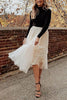 Patchwork Gauze Bubble Skirt
