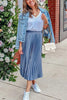 Metallic Pleated Maxi Skirts