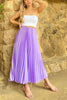 Metallic Pleated Maxi Skirts