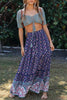 Floral Print Drawstring Waist Maxi Skirts