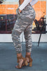Camouflage Zipper Drawstring Jogger