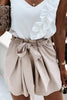 Bow Tie Elastic Waist Shorts