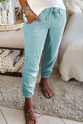 Straight Pockets Low Waist Pants