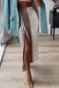 Stripe Tassels Slit Skirts