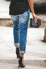 Ripped Straight Pocket Jeans