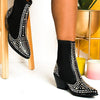 Lydiashoes Women Fashion Studded Embellished Western Boots