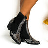Lydiashoes Women Fashion Studded Embellished Western Boots