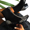 Lydiashoes Women Fashion Studded Embellished Western Boots