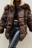 Layer O Neck Faux Fur Coat