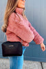 Corduroy Stand Collar Puffer Coat