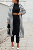 Houndstooth Lapel Woolen Coat