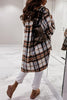 Plaid Lapel Hem Slit Loose Coat