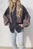 Leopard Patchwork Button Pockes Jackets