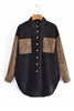 Leopard Patchwork Button Pockes Jackets