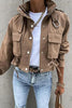 Buckle Pockets Drawstring Cropped Jackets