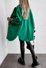 Pockets Long Sleeve Botton Up Belted Jacket
