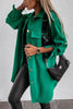 Pockets Long Sleeve Botton Up Belted Jacket