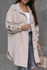 Pockets Long Sleeve Botton Up Belted Jacket