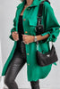 Pockets Long Sleeve Botton Up Belted Jacket