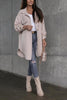 Pockets Long Sleeve Botton Up Belted Jacket