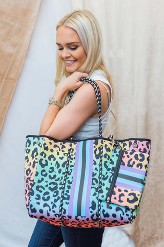 Camo Striped Neoprene Tote