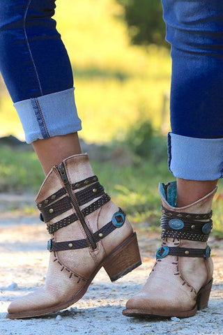 West Cowboy Chunky Heel Ankle Boots