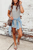 Stripe O Neck Short Sleeve Mini Dress