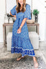 Floral Print Short Sleeve Maxi Dress