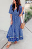 Floral Print Short Sleeve Maxi Dress