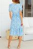 Daisy Print Ruffles Wrap Dress