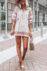 Embroidery Tassels Puff Sleeve Mini Dress