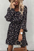 Floral Print Long Sleeve Mini Dress