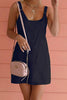 Solid Sleeveless Overall Mini Dress