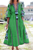 Ethnic Print Pom Pom Maxi Dress