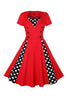 Button Dot Patchwork Dress