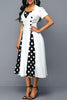 Button Dot Patchwork Dress