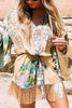 Print Tassels Flares Sleeve Mini Dress