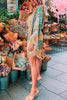 Print Tassels Flares Sleeve Mini Dress