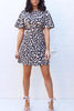 Print O Neck Mini Dress