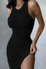 Slit Sleeveless Bodycon Dress