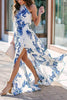 Floral Print Slit Sleeveless Maxi Dress