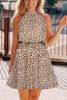 Print Halter Neck Sleeveless Mini Dress