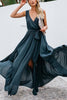 V Neck Sleeveless Slit Wrap Maxi Dress
