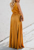 V Neck Sleeveless Slit Wrap Maxi Dress